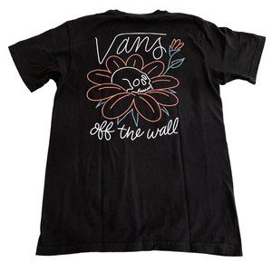 Vans Floral Skull Tee Black Men's Size Small